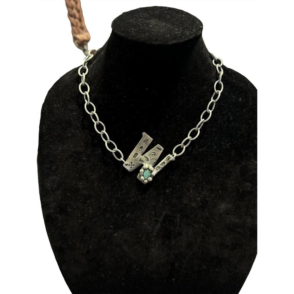 NEW ART BY AMY LABBE "w" initial necklace in silver